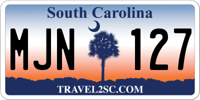 SC license plate MJN127