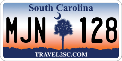 SC license plate MJN128
