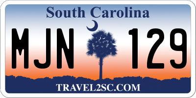 SC license plate MJN129