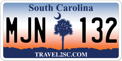 SC license plate MJN132