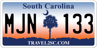 SC license plate MJN133