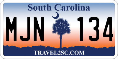 SC license plate MJN134