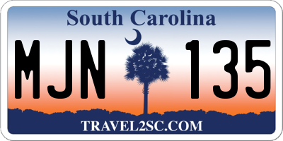 SC license plate MJN135