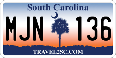 SC license plate MJN136