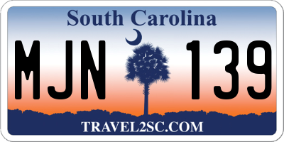 SC license plate MJN139