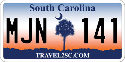 SC license plate MJN141