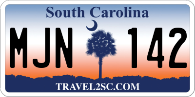 SC license plate MJN142