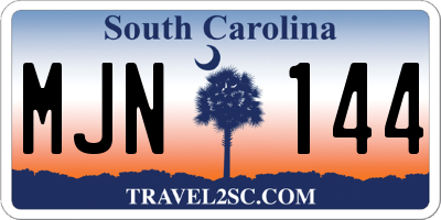 SC license plate MJN144