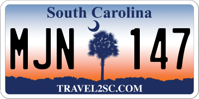 SC license plate MJN147