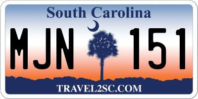 SC license plate MJN151