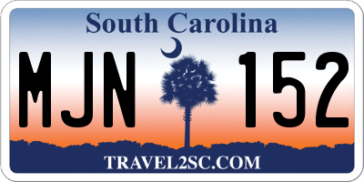 SC license plate MJN152
