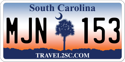 SC license plate MJN153