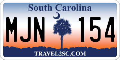 SC license plate MJN154