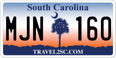 SC license plate MJN160