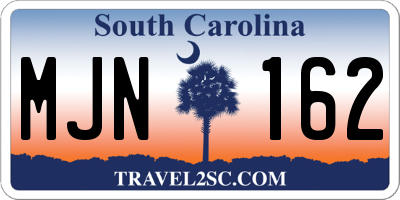 SC license plate MJN162