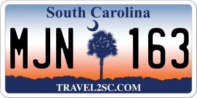 SC license plate MJN163