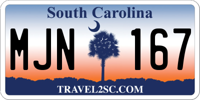 SC license plate MJN167