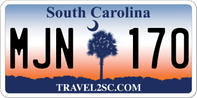 SC license plate MJN170