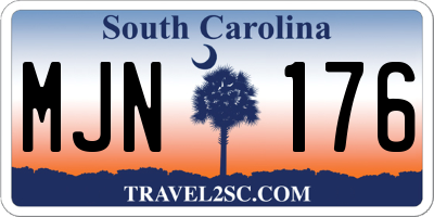 SC license plate MJN176