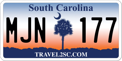 SC license plate MJN177