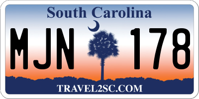 SC license plate MJN178
