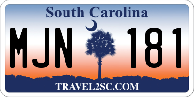 SC license plate MJN181