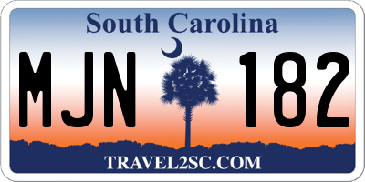 SC license plate MJN182