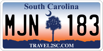SC license plate MJN183