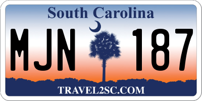 SC license plate MJN187