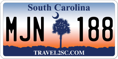 SC license plate MJN188