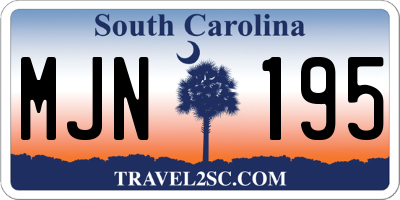 SC license plate MJN195