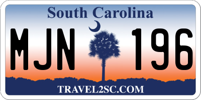 SC license plate MJN196