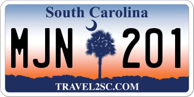 SC license plate MJN201