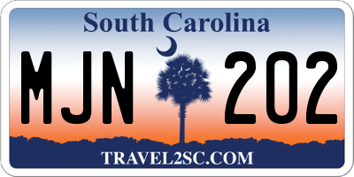 SC license plate MJN202