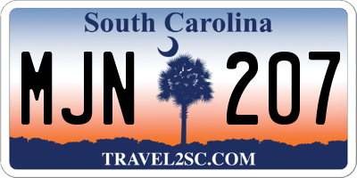 SC license plate MJN207