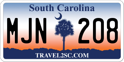 SC license plate MJN208