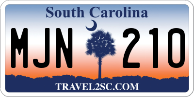 SC license plate MJN210