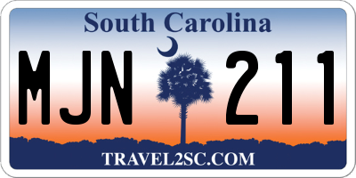SC license plate MJN211