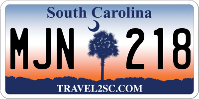 SC license plate MJN218