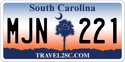 SC license plate MJN221