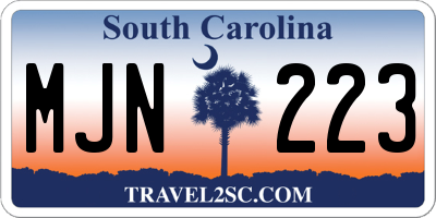 SC license plate MJN223