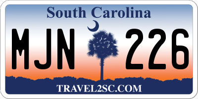 SC license plate MJN226