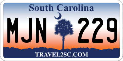 SC license plate MJN229