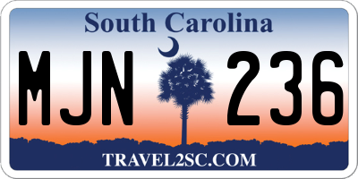 SC license plate MJN236
