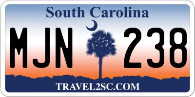 SC license plate MJN238