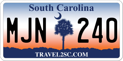 SC license plate MJN240
