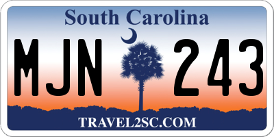 SC license plate MJN243