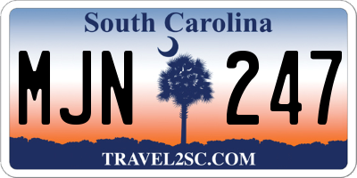 SC license plate MJN247