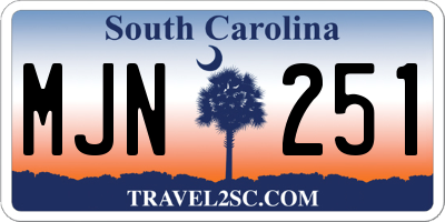 SC license plate MJN251