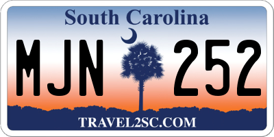 SC license plate MJN252